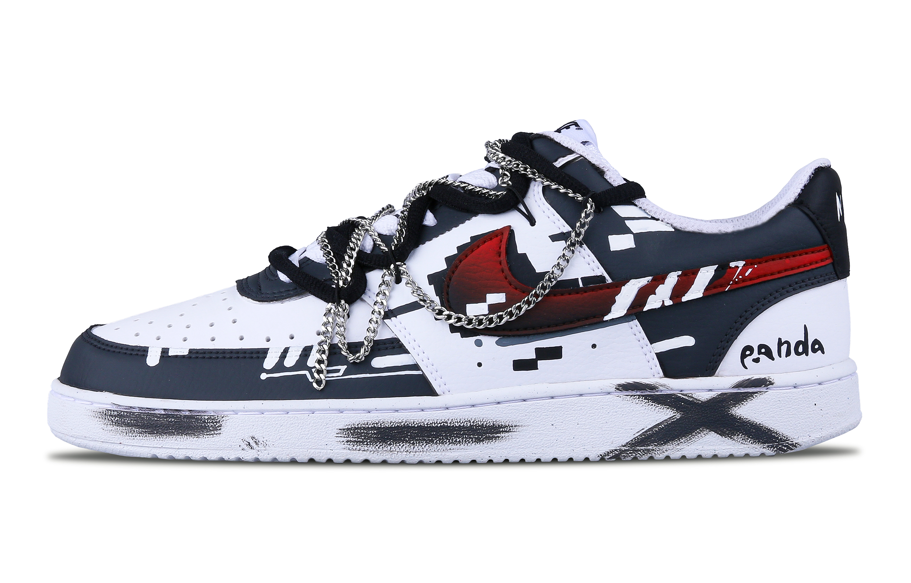 Nike Court Vision 1 Low-Top Skateboard Shoes Men's Black