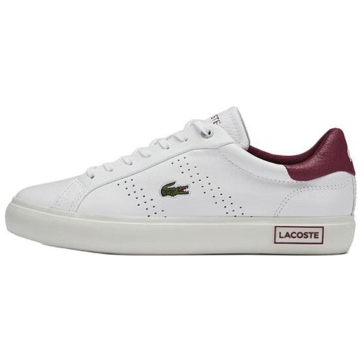 LACOSTE Skateboard Shoes Women's Low-Top White Red