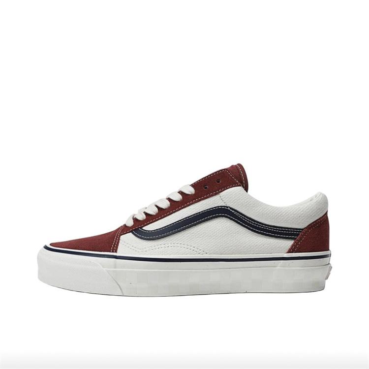 Vans Old Skool Skateboard Shoes Men Low-Top Burgundy/White