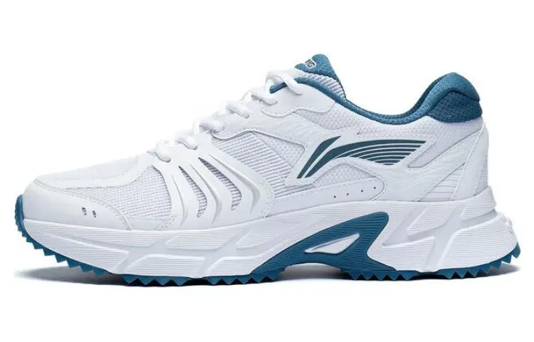 LiNing Pick Up The Light Abrasion Resistant Breathable Low top Running Shoes Men's White Blue