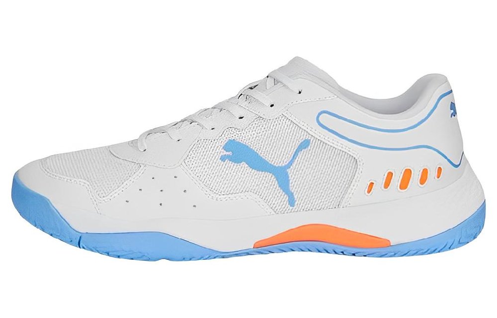 PUMA Smash Solar Rct Anti-Slip Wear-Resistant Low-Top Tennis Shoes Unisex White Blue