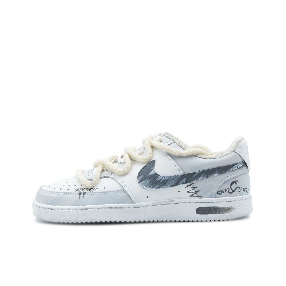 Nike Court Vision Anti-Slip Wear-Resistant Low-Top Skateboard Shoes Men's White