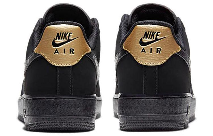 Nike Air Force 1 Low Nubuck Black Metallic Gold 2021