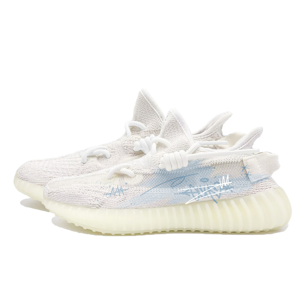 Adidas Originals Yeezy Boost 350 V2 Blue Mist Love Letter Abrasion Resistant Low Top Casual Shoes Unisex Blue купить в интернет-магазине Yoocart с быстрой доставкой по России.