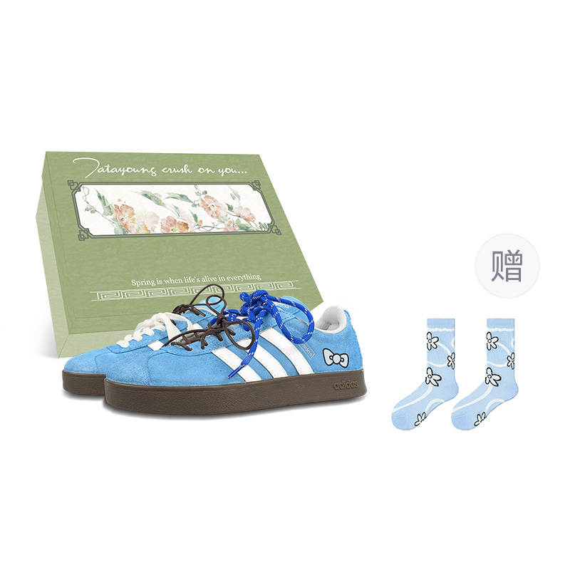 Adidas Vl Court Anti-Slip Wear-Resistant Low-Top Skateboard Shoes Unisex Blue White