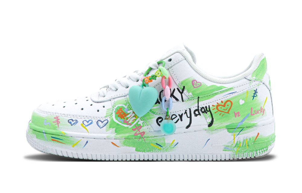 Nike Air Force 1 Slip Resistant Cushioning Abrasion Resistant Low Top Skateboard Shoes Men's Green