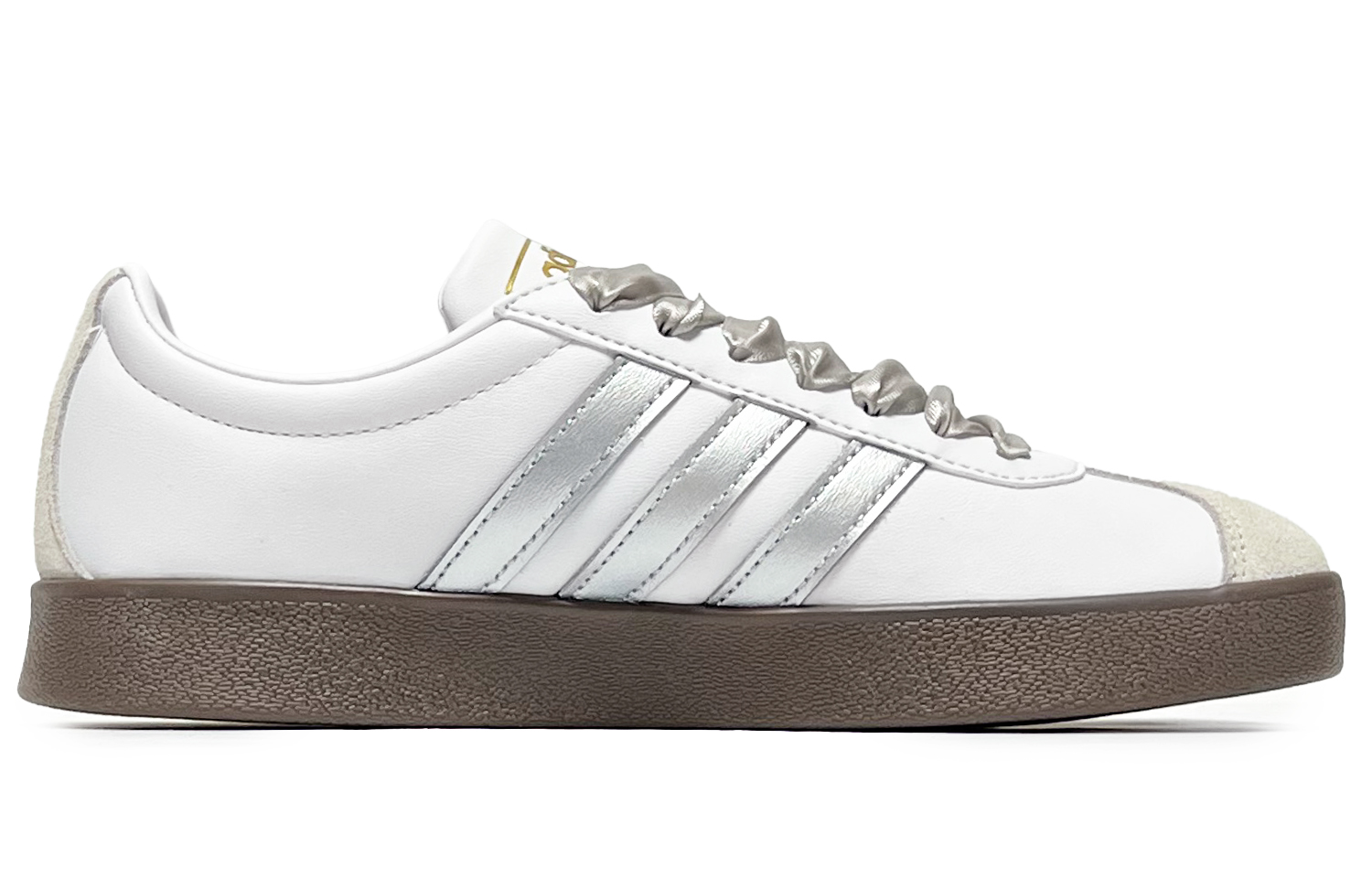 Adidas Neo VL Court 2.0 Silver Satin Abrasion Resistant Low Top Skateboard Shoes Unisex White Silver купить в интернет-магазине Yoocart с быстрой доставкой по России.