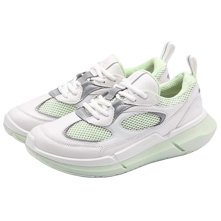 Ecco Low Top Casual Shoes Women's White Green