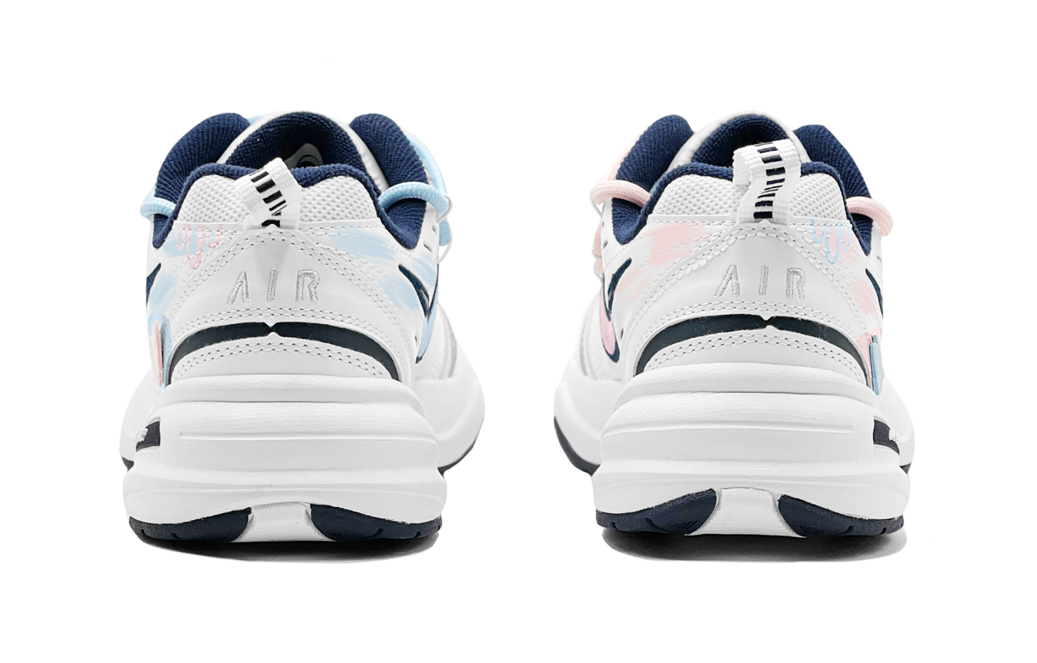 Nike Air Monarch 4 Anti Slip Wear Resistant Low Top Chunky Sneakers Unisex Pink Blue купить в интернет-магазине Yoocart с быстрой доставкой по России.