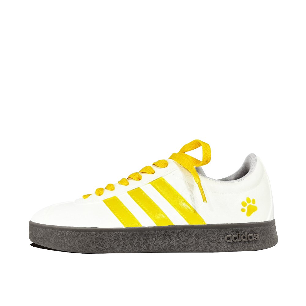Adidas VL COURT 2.0 Yellow Cat Coverage Quick Dry Lightweight Low Top Skateboard Shoes Unisex Beige Yellow