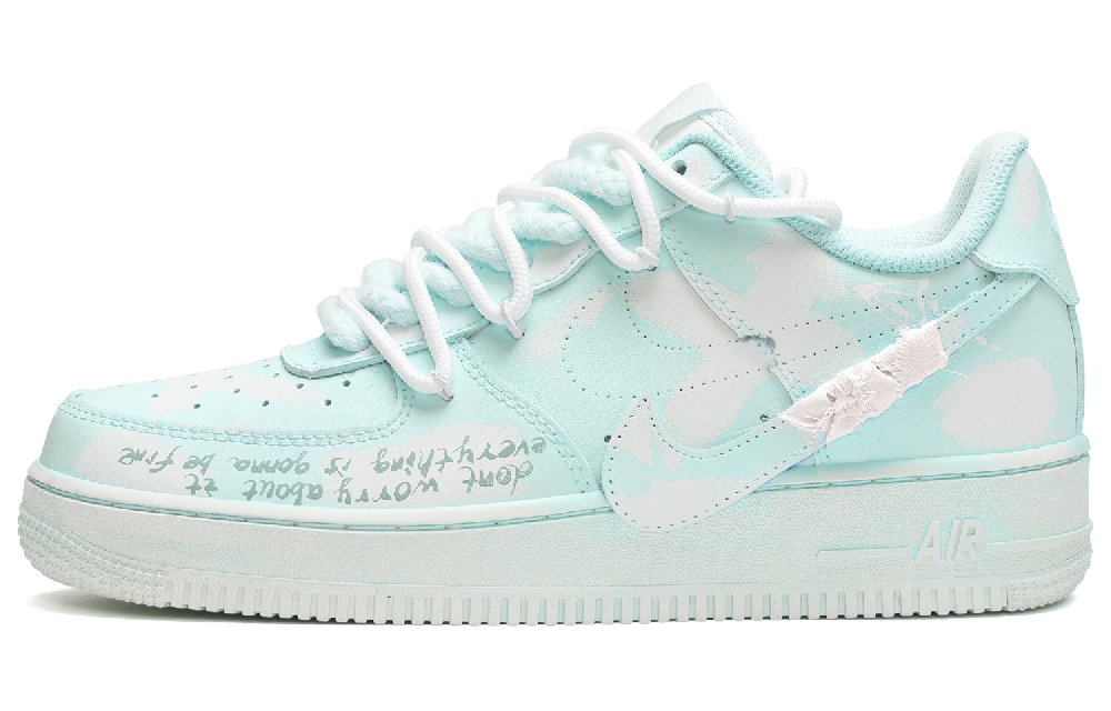 Nike Air Force 1 Low-Top Skateboard Shoes Men's White Green