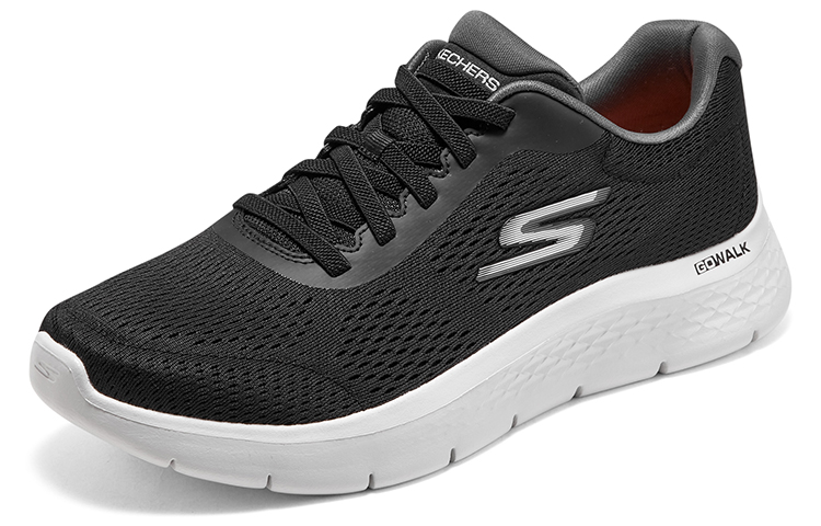 Skechers Go Walk Fle Low Top Casual Shoes Men's Black White