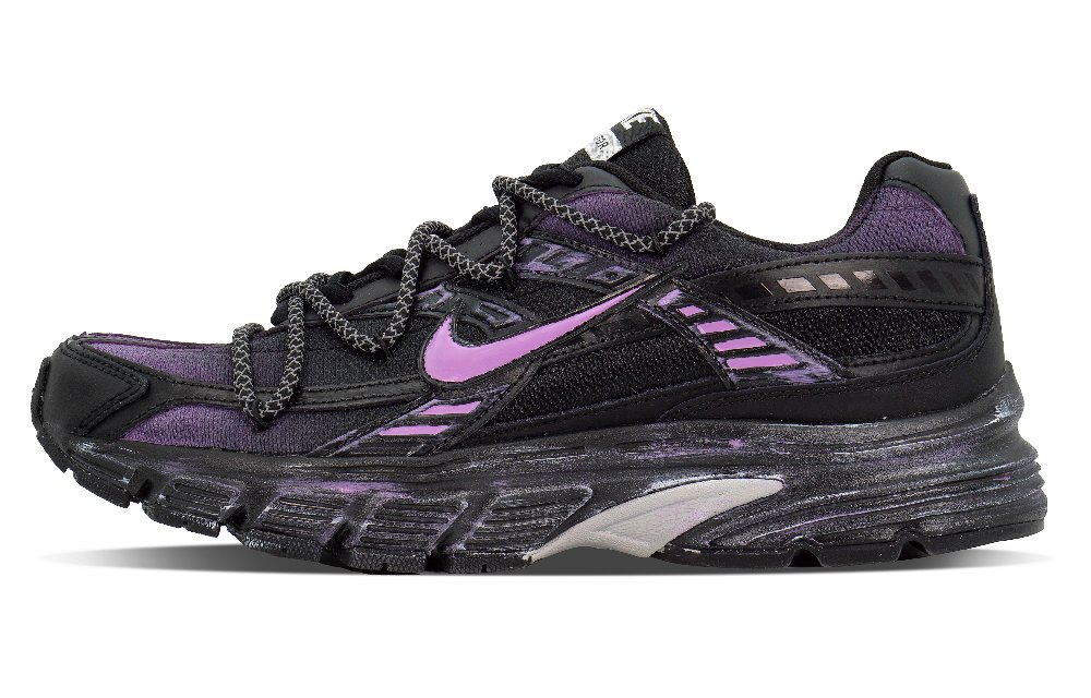 Nike Initiator Cushioning And Breathable Low Top Casual City Commute Running Shoes Men's Black Purple
