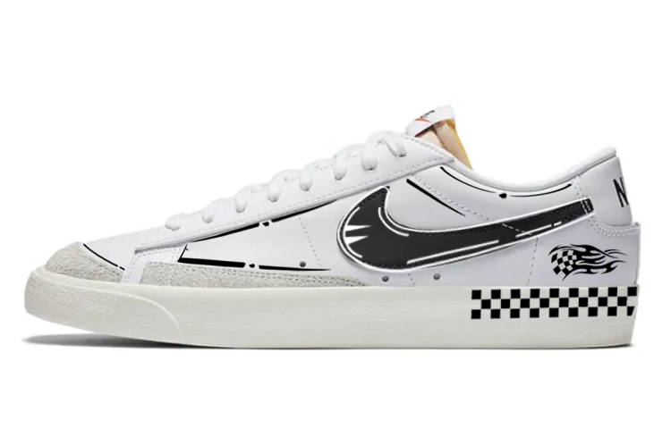 Nike Blazer Anti-Slip And Wear-Resistant Breathable Low-Top Skateboard Shoes Unisex White Black