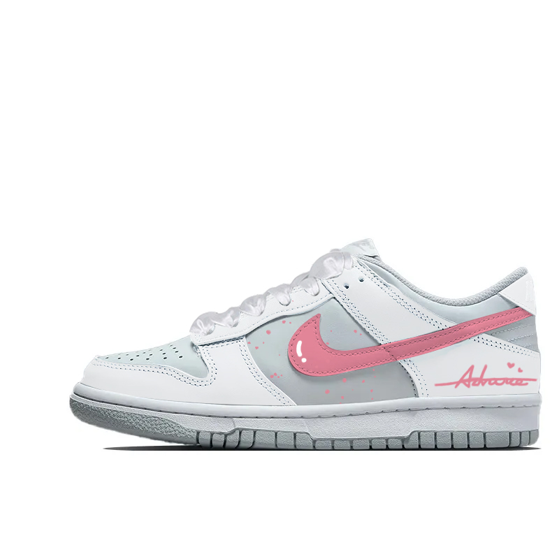 Nike Dunk Strawberry Jelly Anti Slip Wear Resistant Low Top Skateboard Shoes Unisex White Pink