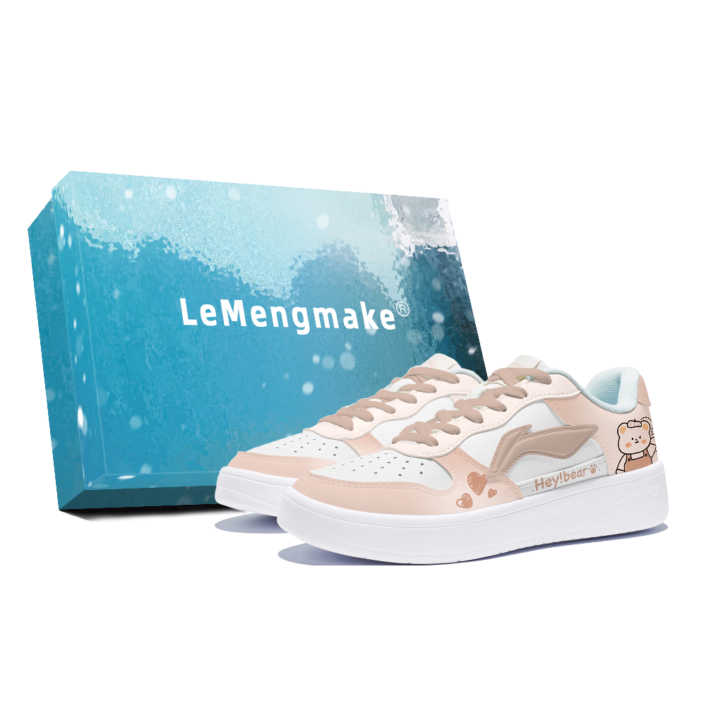 LiNing Pontoon Boats Slip Resistant And Abrasion Resistant Coverage Low Top Skateboard Shoes Women's White