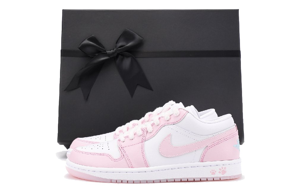 Jordan Air Jordan 1 Non-slip Lightweight Low-Top Vintage Basketball Shoes Unisex Pink