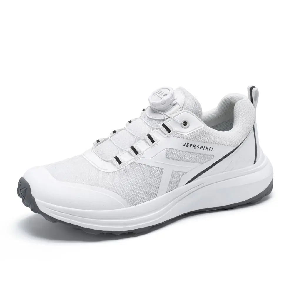 JEEP SPIRIT Cushioning, Abrasion Resistant, Breathable, Moisture Wicking, Lightweight Running Shoes Men's White