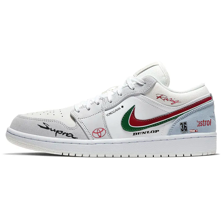 JORDAN Air JORDAN 1 Vintage Basketball Shoes Unisex Low Top White/Gray