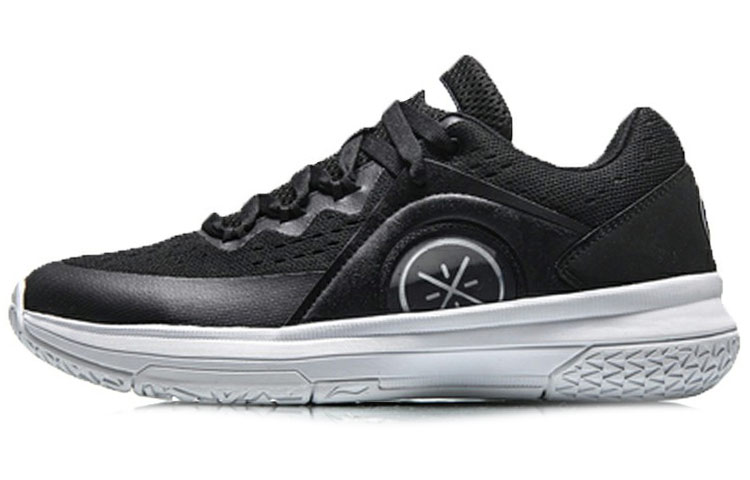 LINING Phantom Night Basketball Shoes Men Low-Top Black White