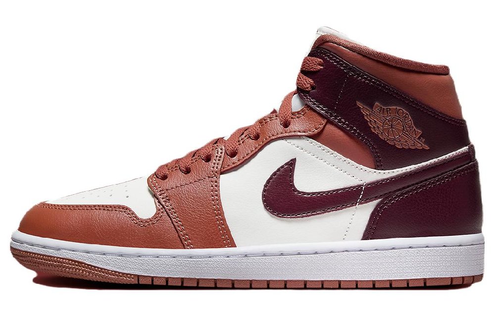 Jordan 1 Mid 'Dusty Peach Night Maroon' Women's