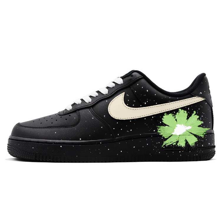 Nike Air Force 1 1 07 Anti-Slip Wear-Resistant Low-Top Skateboard Shoes Unisex Green Black