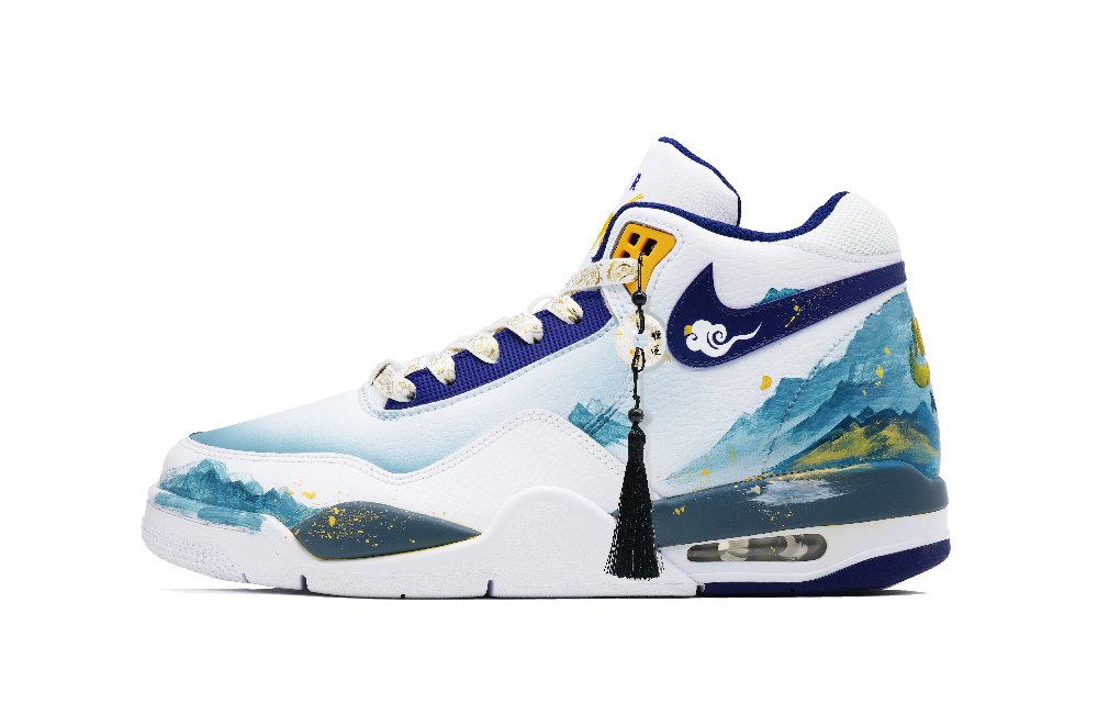 Nike Flight Legacy Vintage Basketball Shoes Men High-Top White/Blue