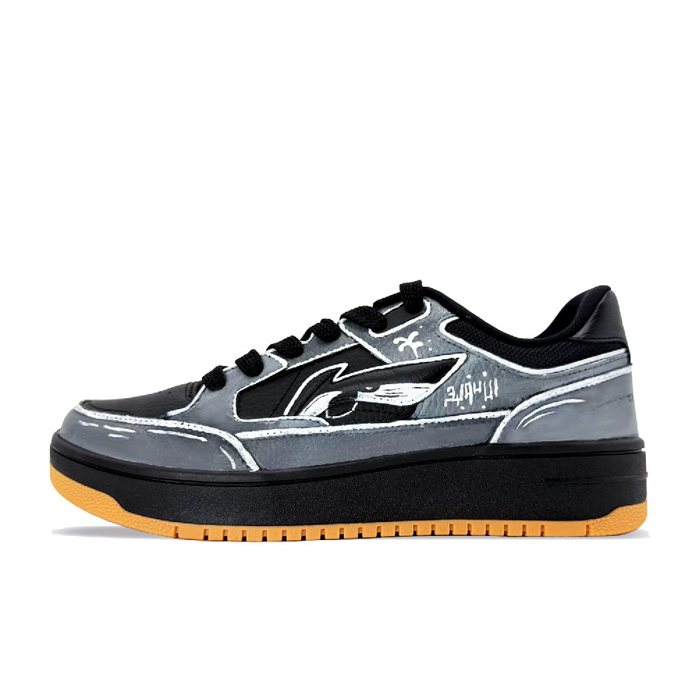 LiNing Tianji Wear resistant And Lightweight Low Top Skateboard Shoes Men's Black Gray