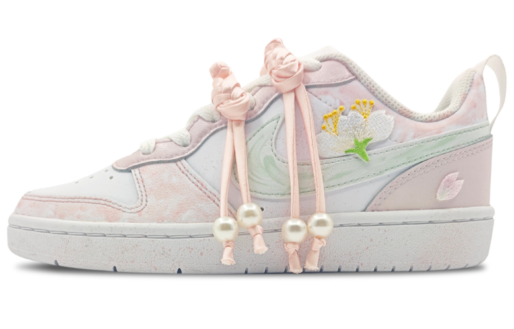 Nike Court Borough Low-Top Skateboard Shoes Women's Pink White