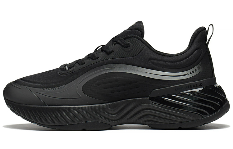 LiNing Cushioning, Slip Resistant, Abrasion Resistant, Reflective Low Top Running Shoes Men's Black
