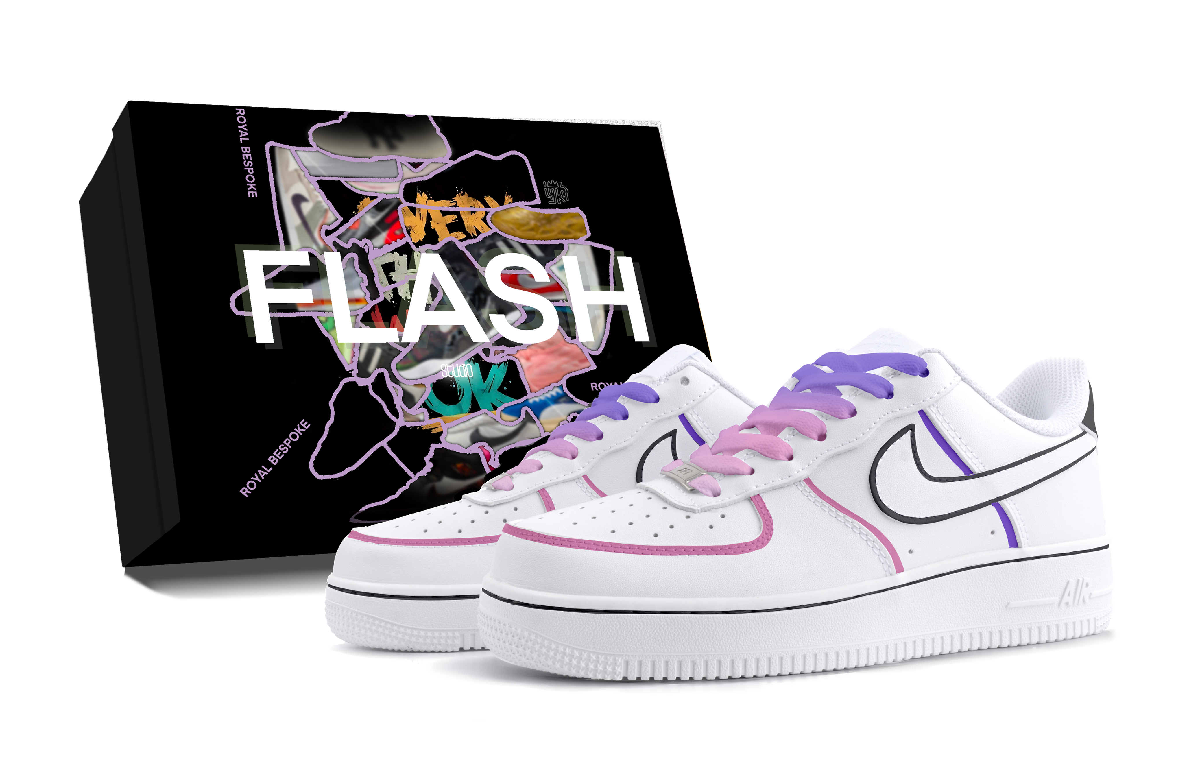 Nike Air Force 1 Aurora, Box Included Low top Skateboard Shoes Unisex Purple Pink