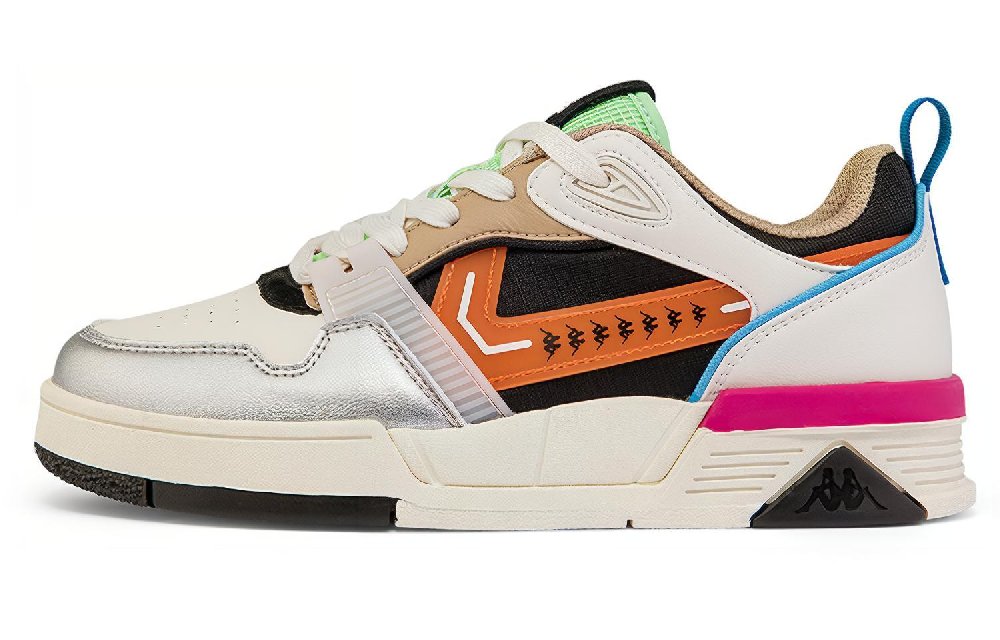 Kappa Anti Slip Wear Resistant Low Top Skateboard Shoes Women's White Orange