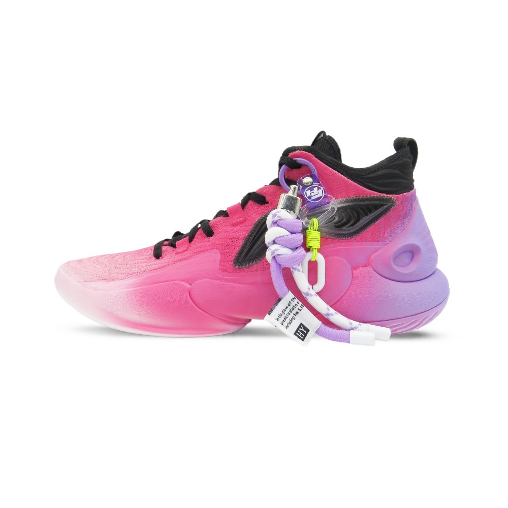 LiNing YuShuai 18 Cushioning Anti-Slip And Wear-Resistant Mid-Top Basketball Shoes Men's Pink Purple