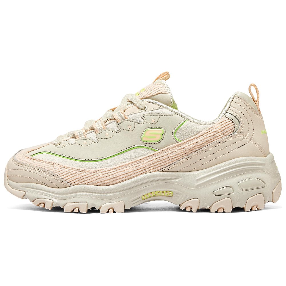 Skechers DLITES Chunky Sneakers Women's Low-Top Beige/Pink