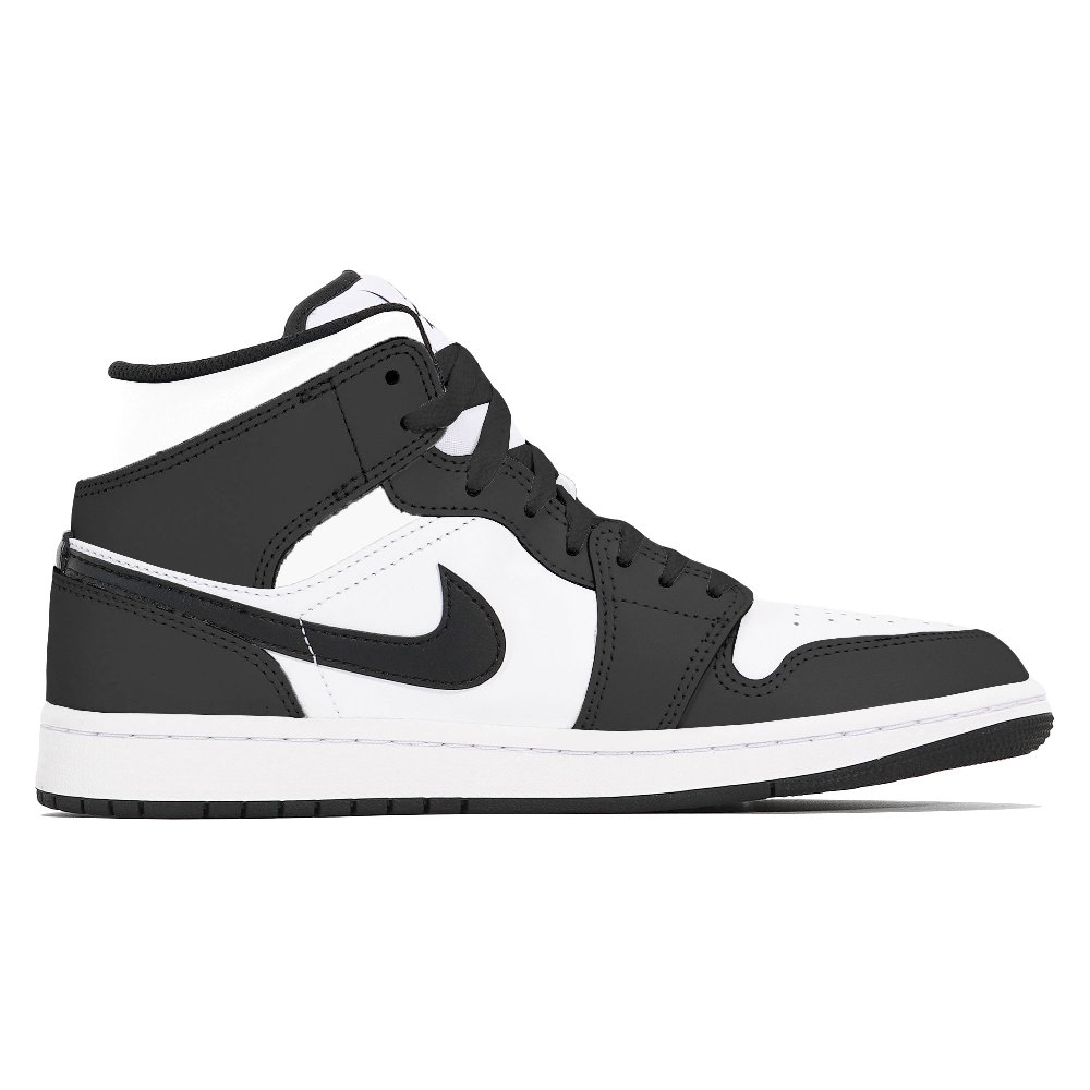Jordan Air Jordan 1 Anti-Slip Wear-Resistant Mid-Top Vintage Basketball Shoes Men's Black White