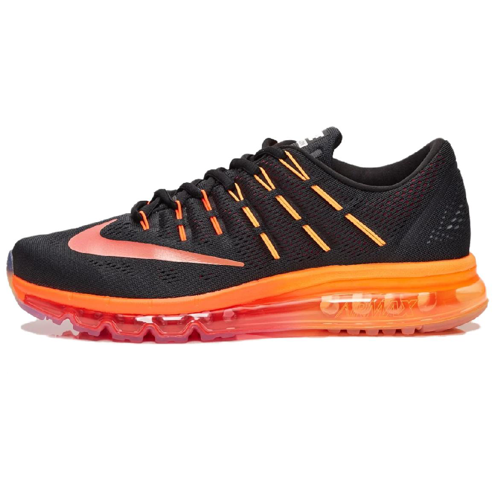 Nike Air Max 2016 Shock Absorbers With Slip Resistant Features Low Top Running Shoes Men's Black
