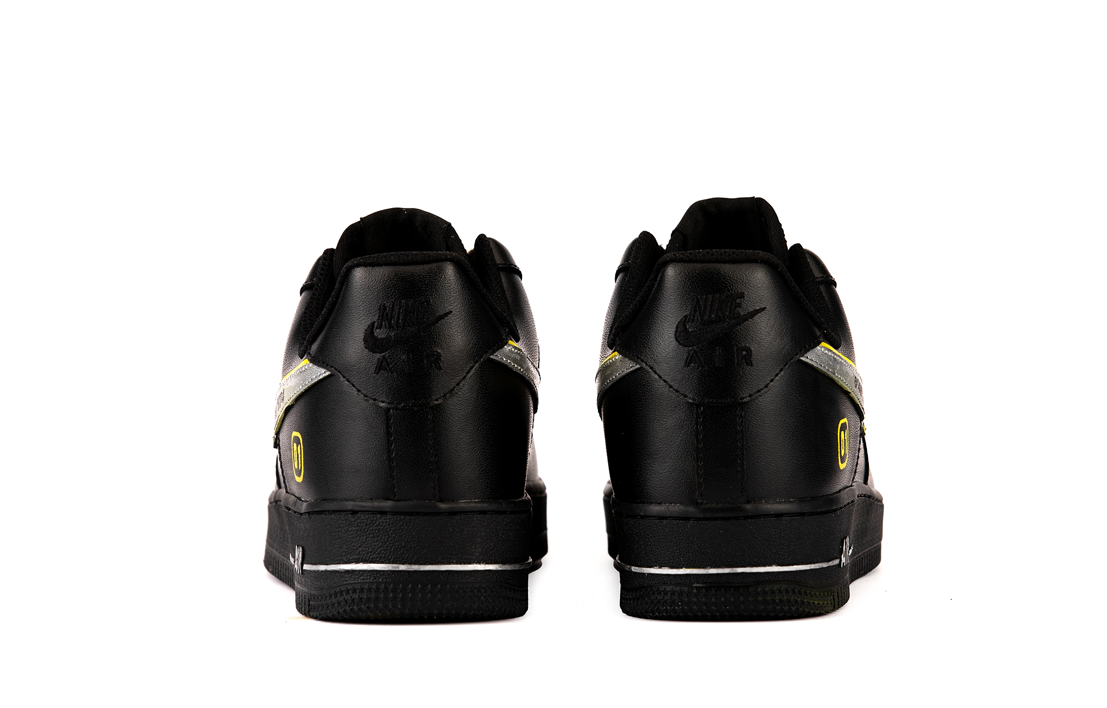Nike Air Force 1 Abrasion Resistant Height Increasing Low Top Skateboard Shoes Men's Black Silver купить в интернет-магазине Yoocart с быстрой доставкой по России.