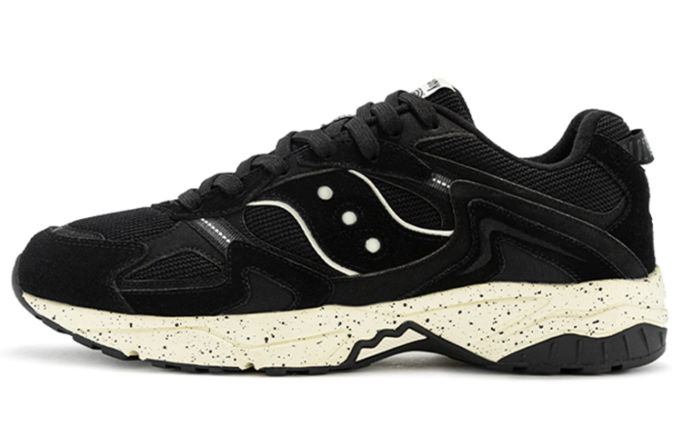 Saucony GSD 90S Cushioning Low Top Casual Running Shoes Unisex Black