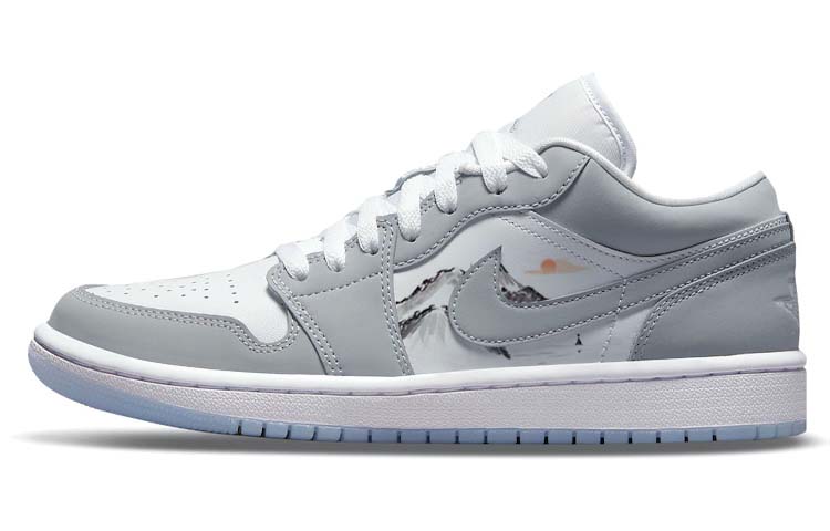 Jordan Air Jordan 1 Low-Top Vintage Basketball Shoes Women's Gray White