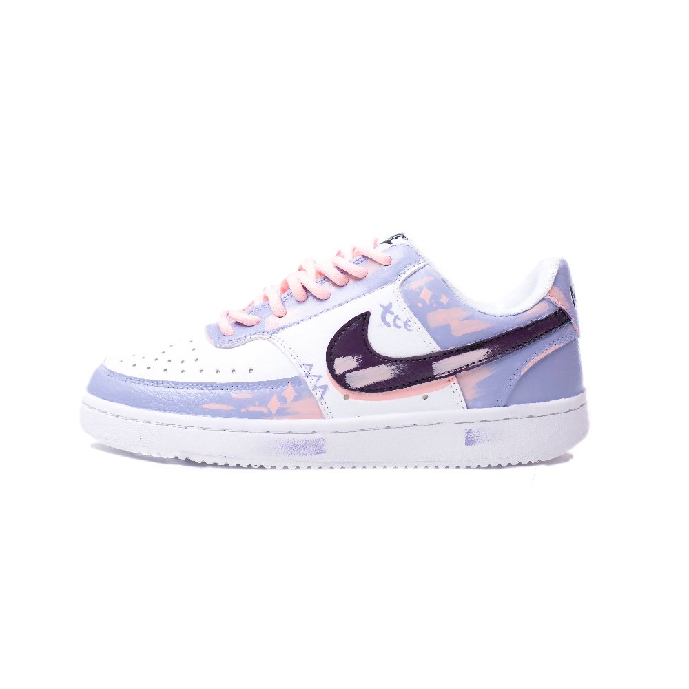 Nike Court Vision 1 Slip Resistant, Abrasion Resistant, Lightweight, Breathable Low Top Skateboard Shoes Unisex Purple