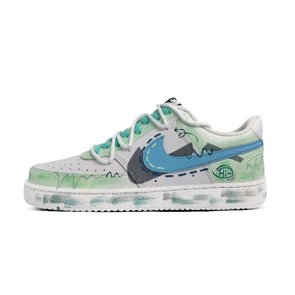 Nike Court Vision 1 Slip Resistant Low Top Skateboard Shoes Men's Light Green