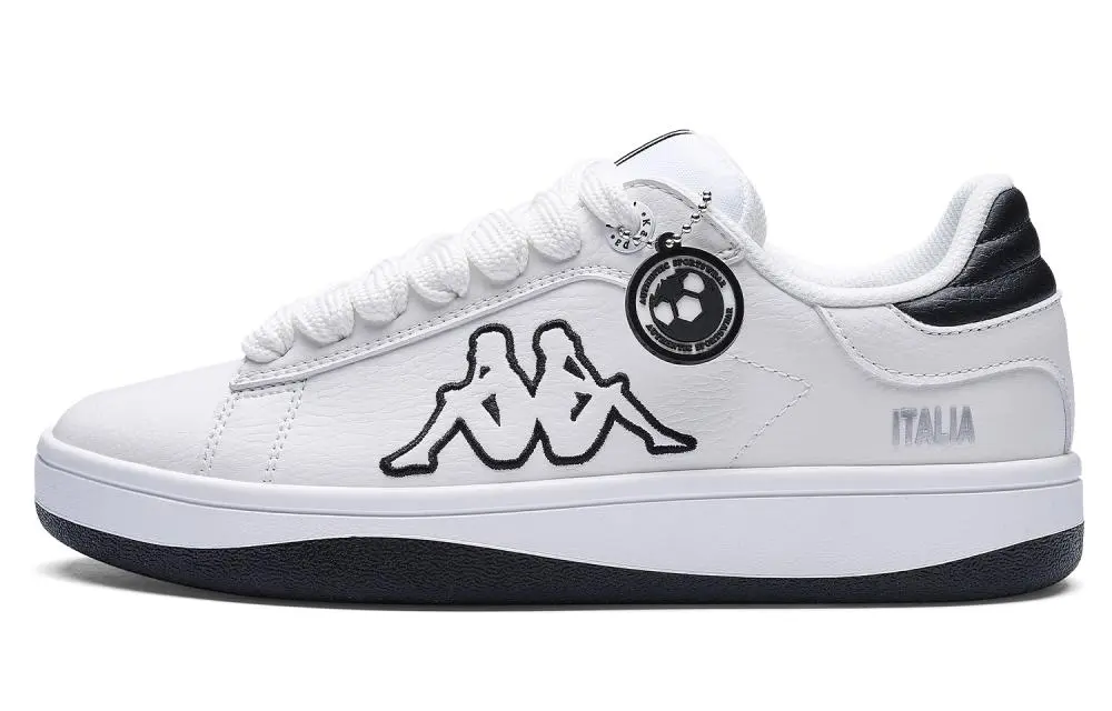 Kappa Back to Back Anti Slip Wear Resistant Low Top Skateboard Shoes Unisex White Black