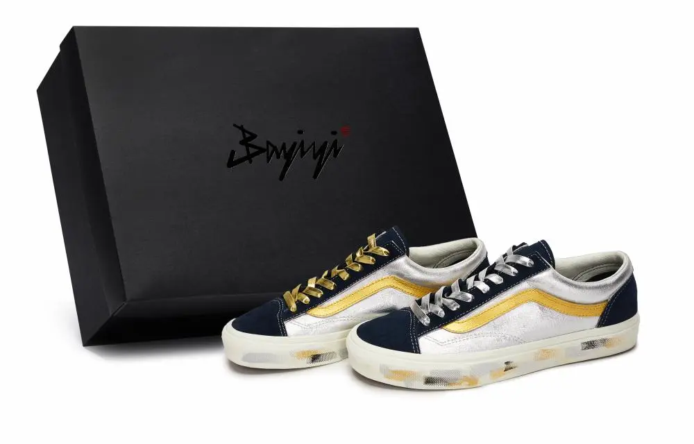 Vans Style 36 Skateboard Shoes Unisex Low top Blue/Gold/Silver