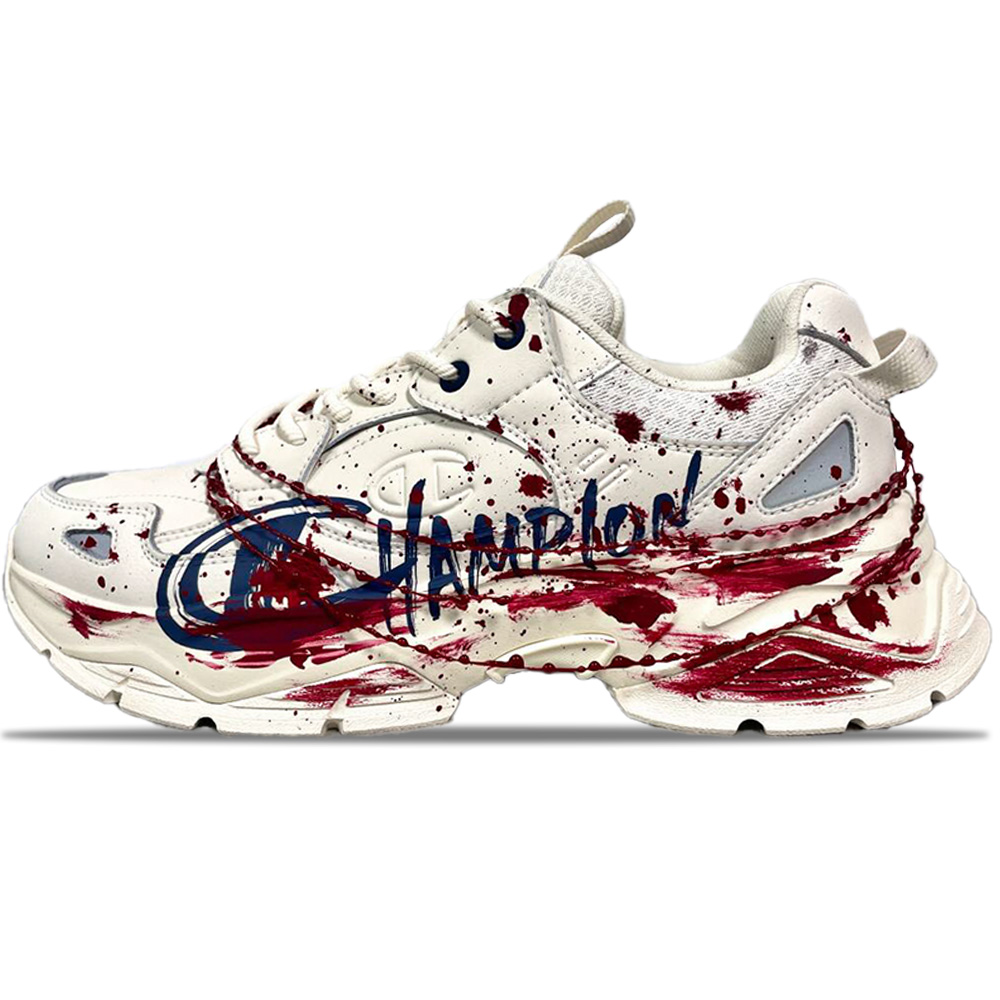 Champion Chunky Sneakers Men Low-Top Beige Red