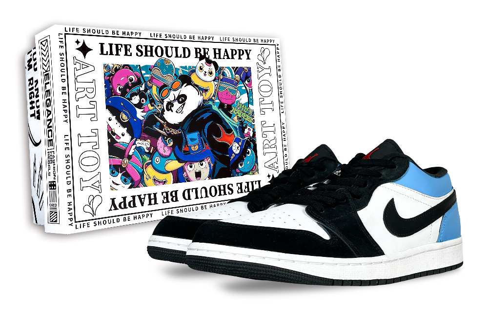 Jordan Air Jordan 1 Vintage Basketball Shoes Unisex Low Top Black White Blue