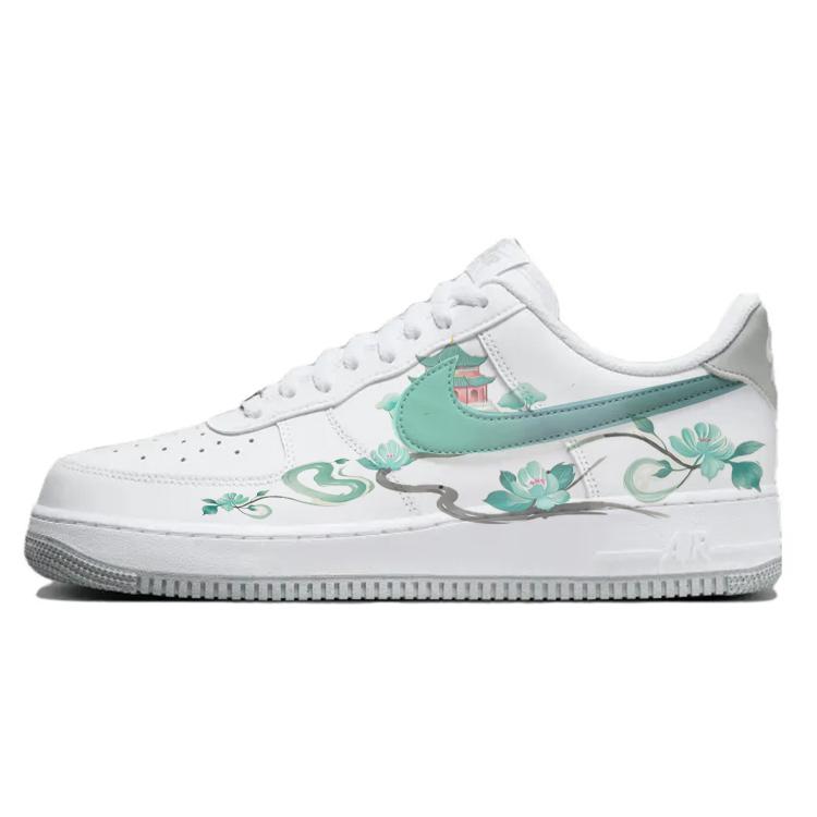 Nike Air Force 1 Anti-Slip And Wear-Resistant Breathable Low-Top Skateboard Shoes Men's White Gray