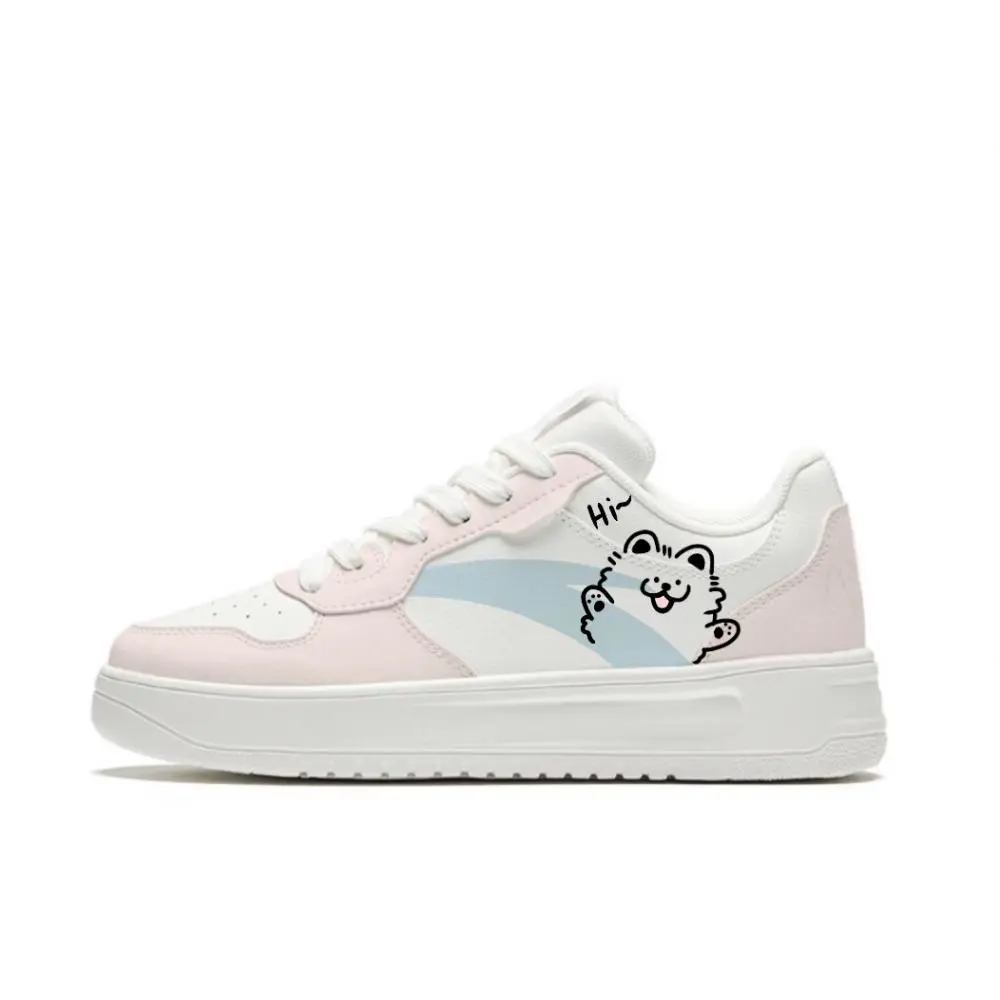 Anta Relaxed Slip Resistant Shock Absorbers With Abrasion Resistant Properties Low top Skateboard Shoes Unisex Pink
