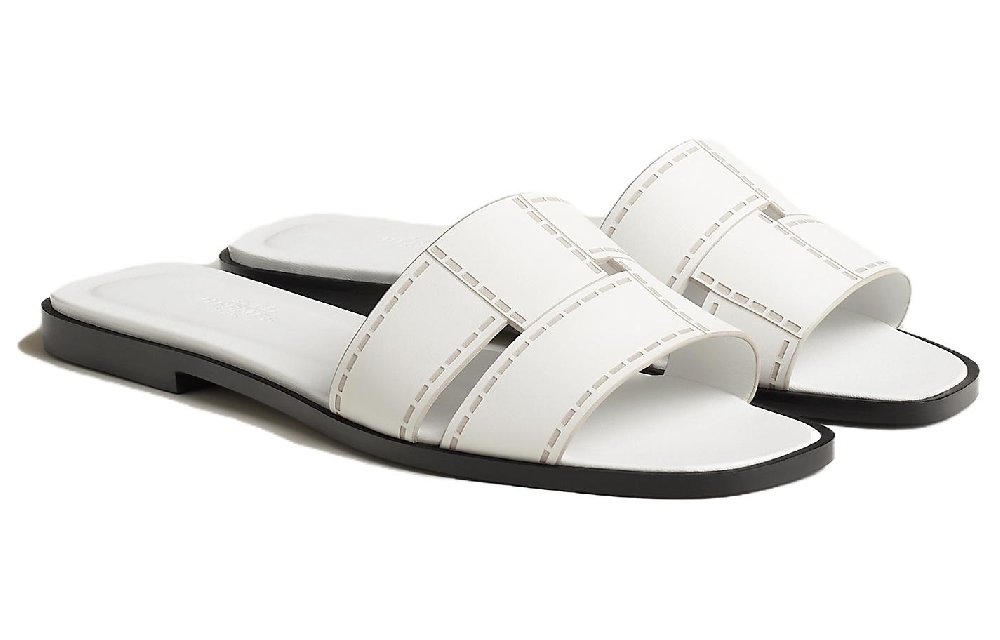 HERMES Slide Slippers Women's White