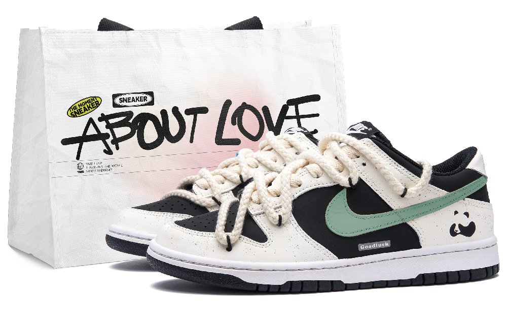Nike Dunk Panda Green Grape Low Top Skateboard Shoes Unisex Black White