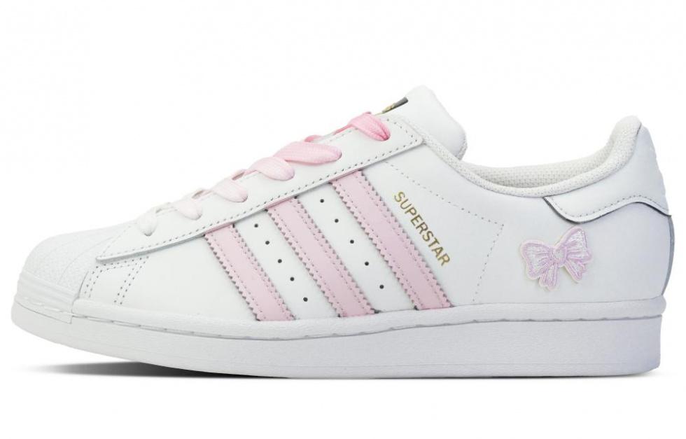 Adidas Originals Superstar Skateboard Shoes Unisex Low-Top White Pink
